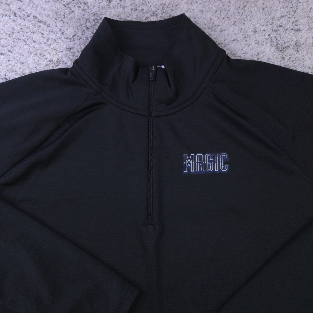 Orlando Magic Pullover Womens Large Nike Sweater Quarter Zip Black Dri Fit Logo